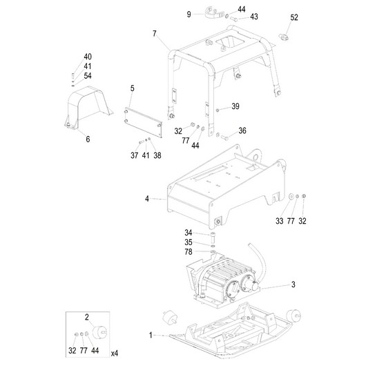Рама, вибратор и шасси Champion PC1345RHH